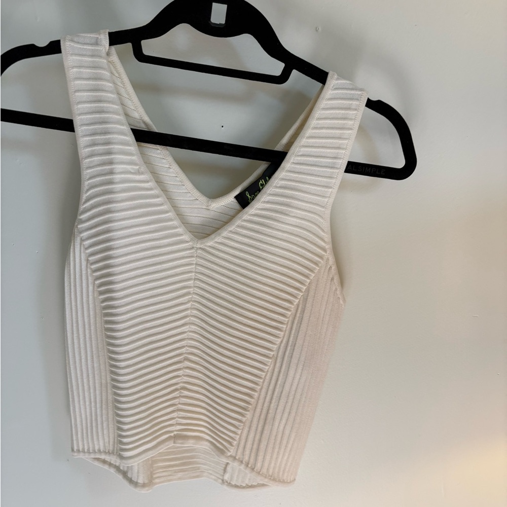 Sam Edelman Cream Ribbed Tank Top